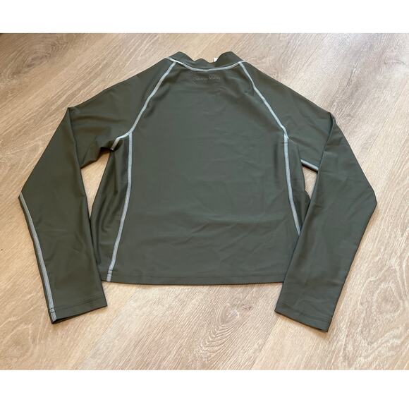 Outdoor Voices SplashKnit Cropped Rashguard Tea Tree Size Extra Large NWT - Picture 7 of 8